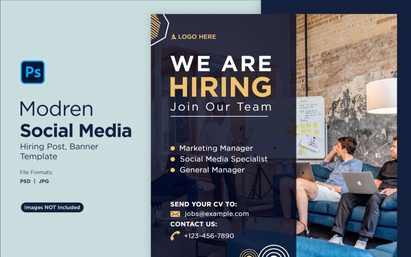 We are hiring Social Media Post Design Template 89