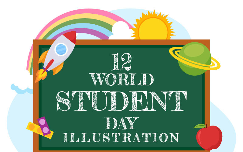 12 Día Mundial del Estudiante Ilustración