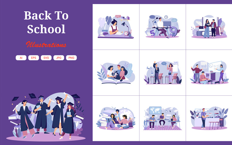 M596_Terug naar school illustratiepakket 1