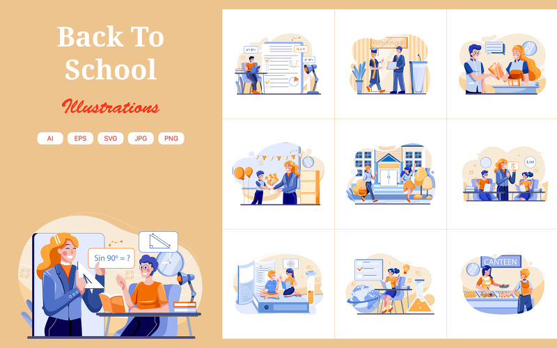 M610_ Pack d'illustrations de rentrée scolaire