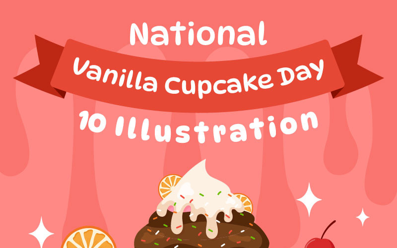 10 Ulusal Vanilyalı Kek Günü İllüstrasyonu