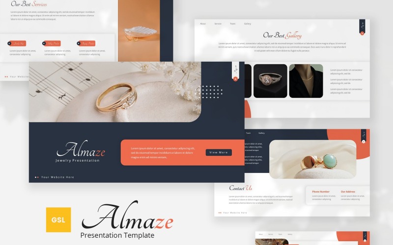 Almaze — Шаблон слайдов Google Ювелирные изделия