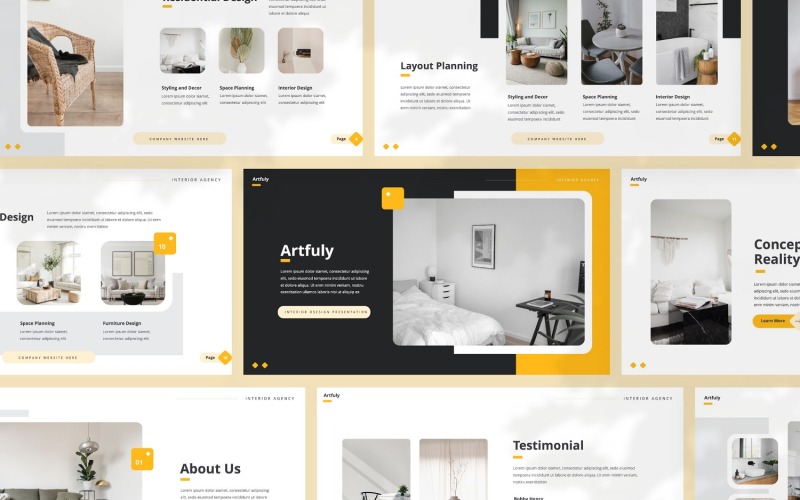 Arfuly — Шаблон Powerpoint для дизайна интерьера