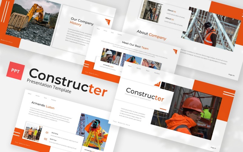Constructeur — Modèle Powerpoint de construction