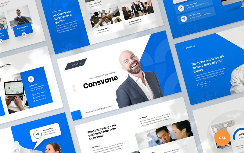 Consvane - Шаблон слайдов презентации бизнес-консалтинга