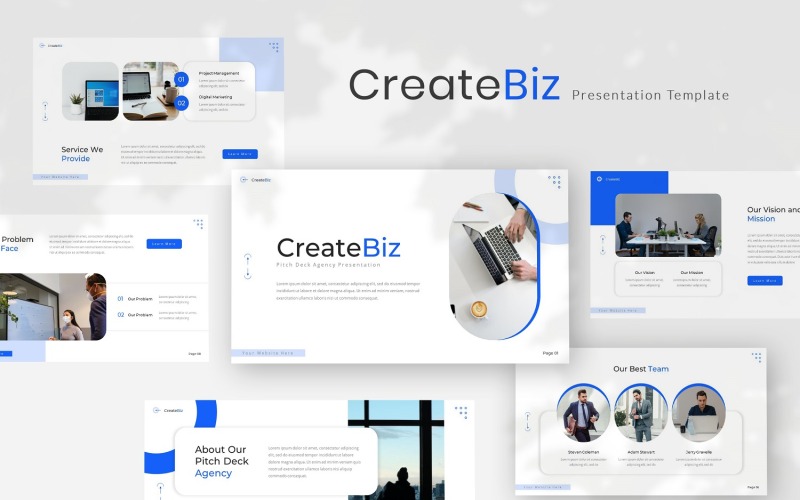 Createbiz — Pitch Deck 机构 Powerpoint 模板