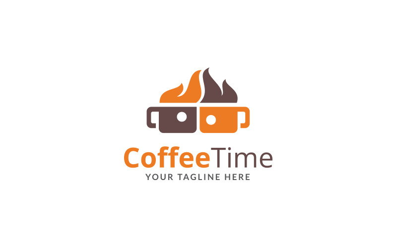 Koffie tijd Logo ontwerpsjabloon