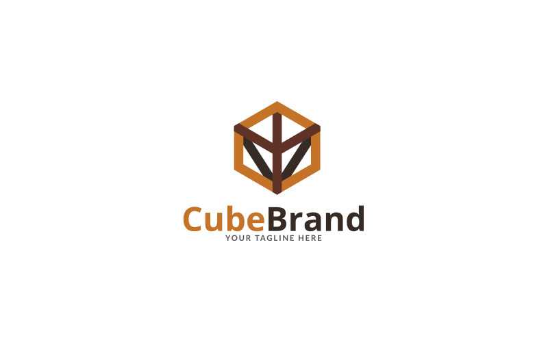 Kubus merklogo ontwerpsjabloon