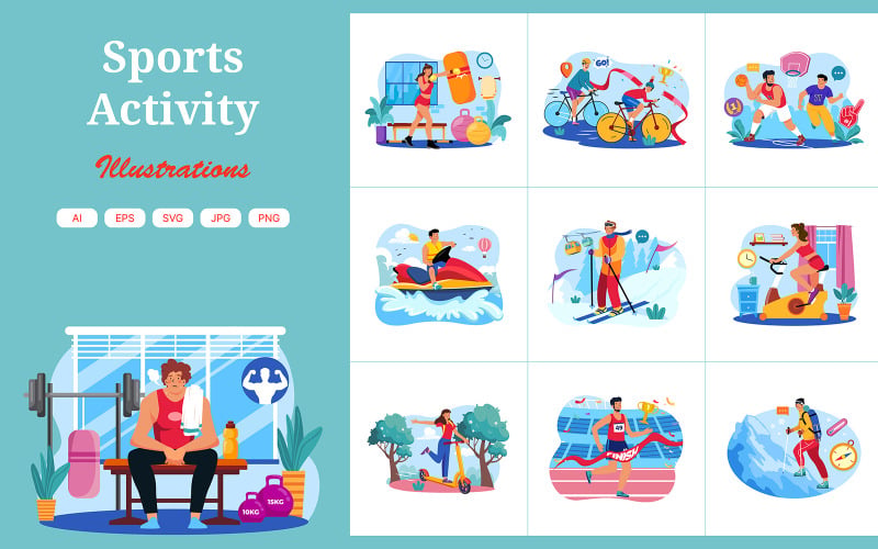 M629_ Sports Activity Illustration Pack 1