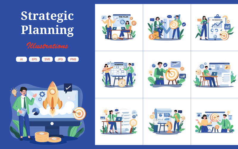 M645_ Illustrationspaket für strategische Planung