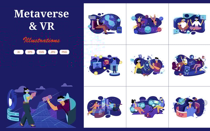 M650_ Pacchetto illustrazioni Metaverse