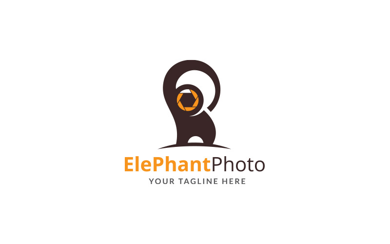 Modello di progettazione logo foto elefante