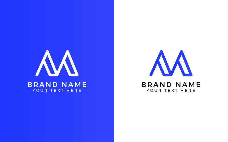 Modelo de logotipo da marca M, logotipo da marca