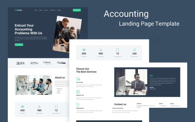 Akonta – Landingpage-Vorlage für die Buchhaltung