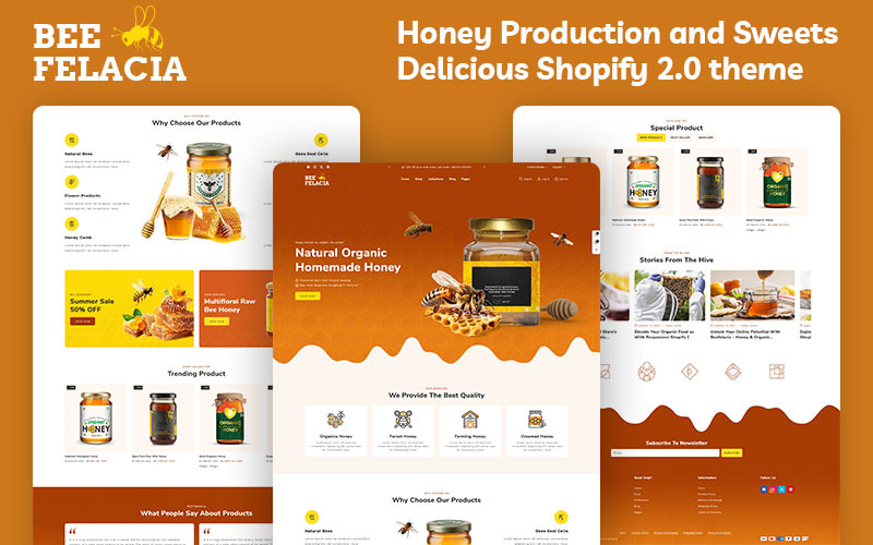 Beefelacia — sklep z miodem i żywnością organiczną Uniwersalny responsywny motyw Shopify 2.0
