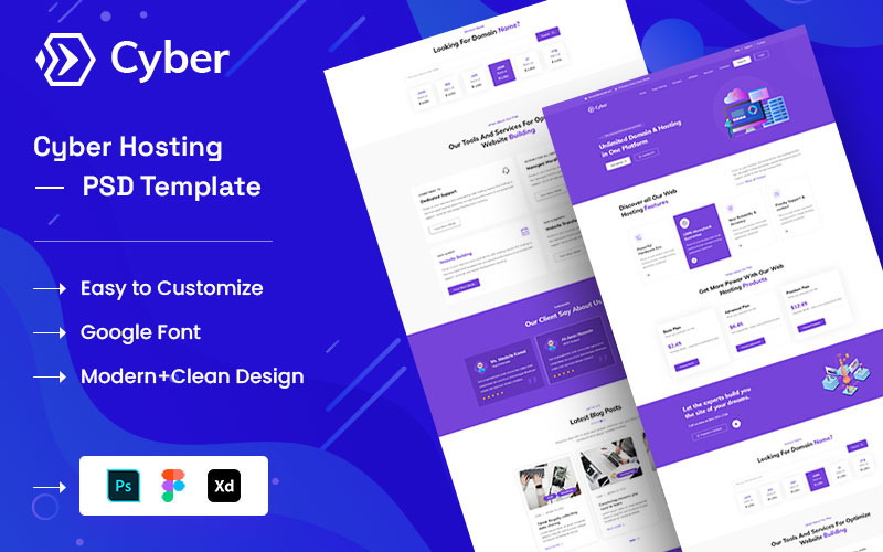 Cyberhosting PSD-sjabloon
