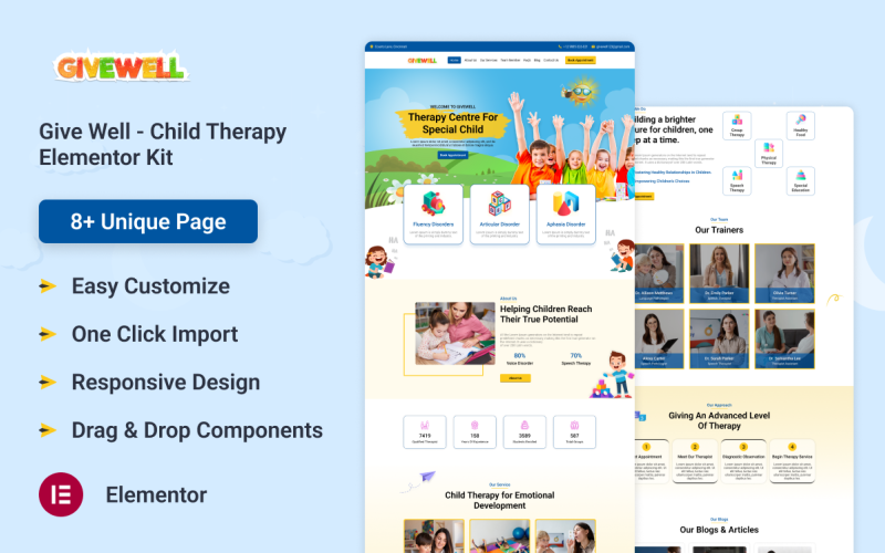 Give Well - Child Therapy Elementor Kit