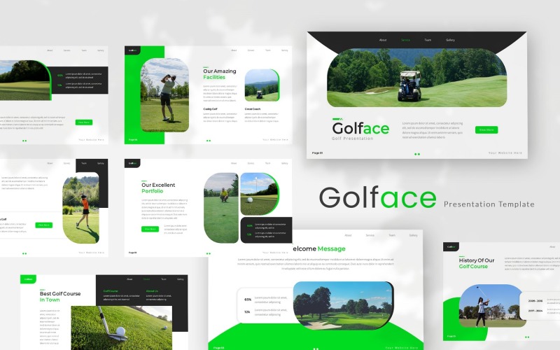 Golfface — Шаблон слайдов Google Гольф