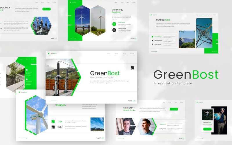 Greenboost – Google Slides-Vorlage für grüne Energie