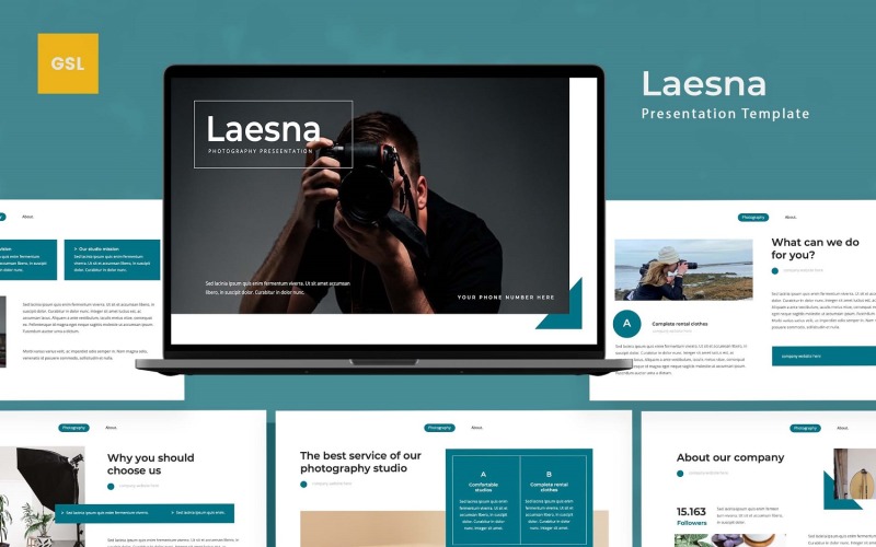 Laesna – Google Slides-Vorlage für Fotografie