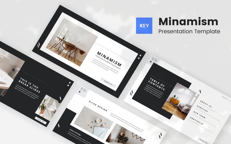 Minimismo: modello di keynote per portfolio minimalista