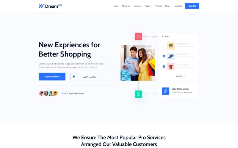 Modèle HTML5 pour startup et agence de marketing Dreamhub