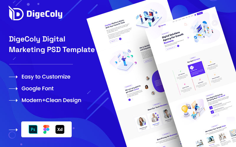 Шаблон PSD Digecoly Digital Marketing