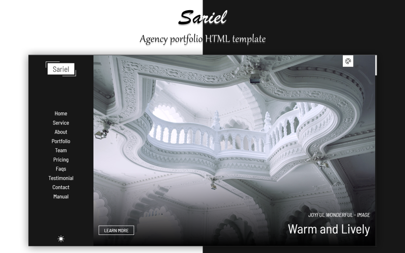 Sariel – HTML Ügynökség portfóliósablonja