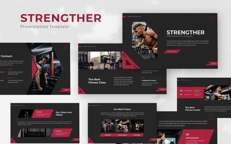 Strengther - Keynote-sjabloon voor de sportschool