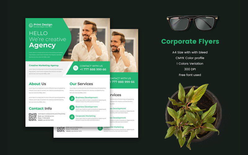 Business Flyer propre et élégant adapté à tous les types d’entreprises