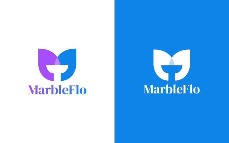 Design de apresentação do logotipo da marca M