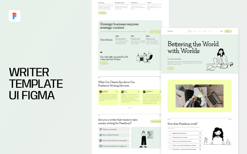 Modelo de escritor UI Web Figma