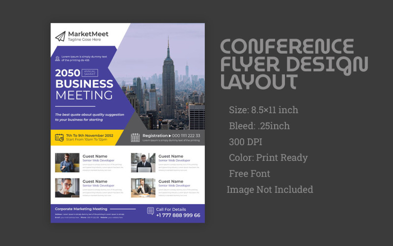 Останній ділової зустрічі конференції Flyer шаблон дизайну