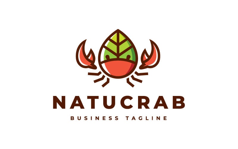 Plantilla de logotipo de cangrejo natural