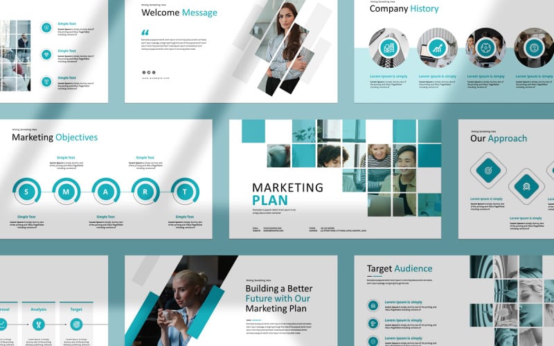 Presentatiesjabloon voor marketingplan,,.