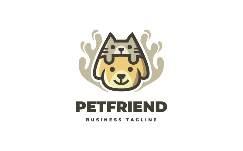 Söt Pet Friend Logo Mall