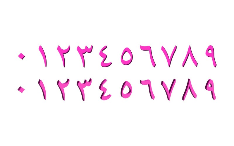 Conteggio urdu 3D Colora le lettere