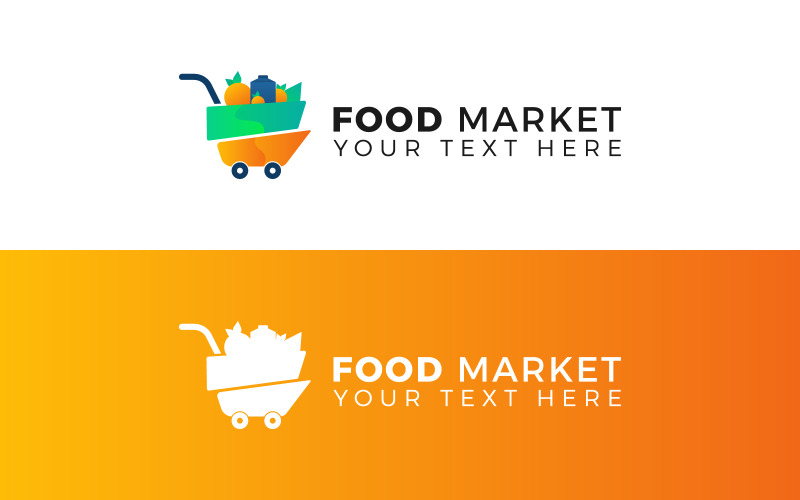 logotipo de la empresa comercial del mercado fresco vectorial