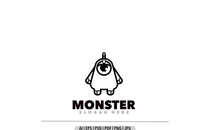 Modelo de design de logotipo de monstro