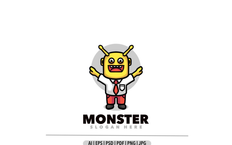 Monster schattig terug naar school-logo