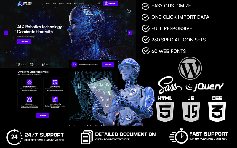 Artora - Artificial Intelligence & Technology Wordpress Theme