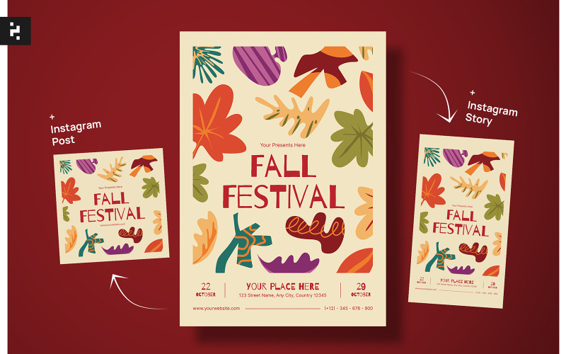 Creatieve herfstfestivalflyer