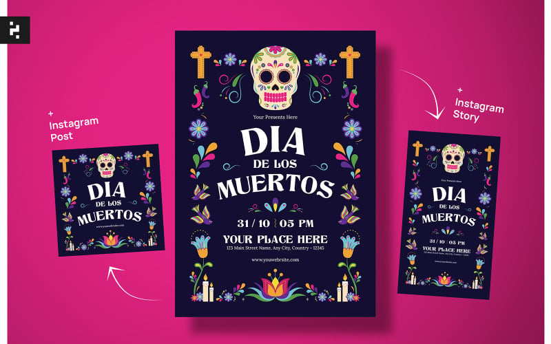 Dia De Los Muertos Flyer Template Pack