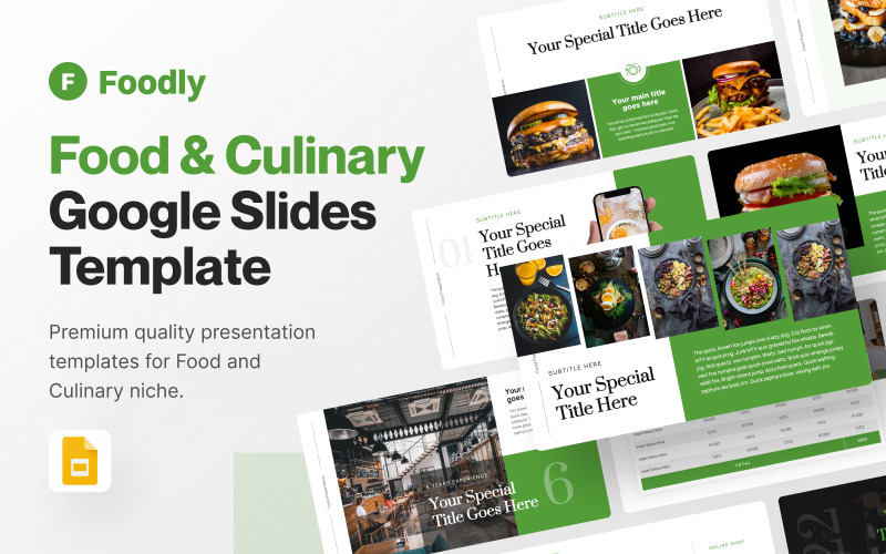 Foodly - Modèle de diapositives Google sur l'alimentation et la gastronomie