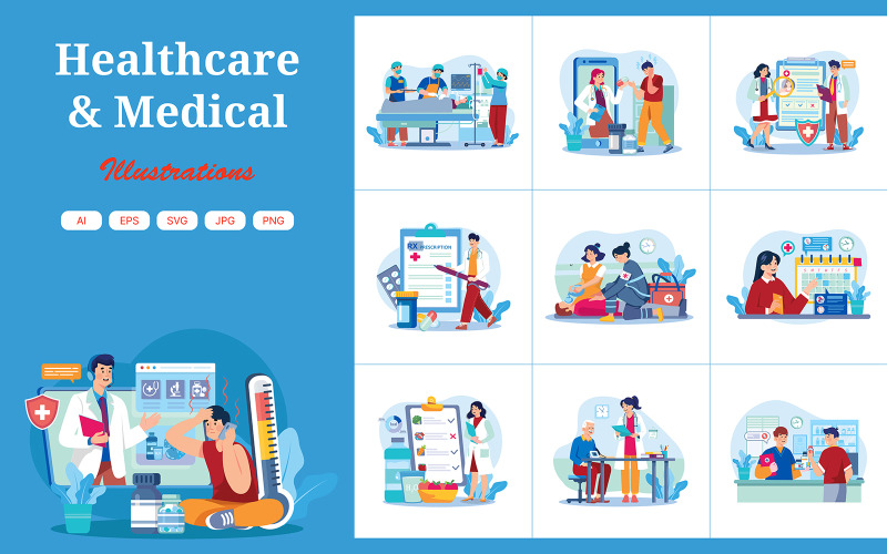 M699_ Пакет иллюстраций в области медицины и здравоохранения, 2