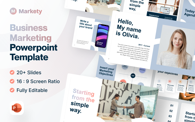 Markety - Шаблон презентации PowerPoint по бизнес-маркетингу