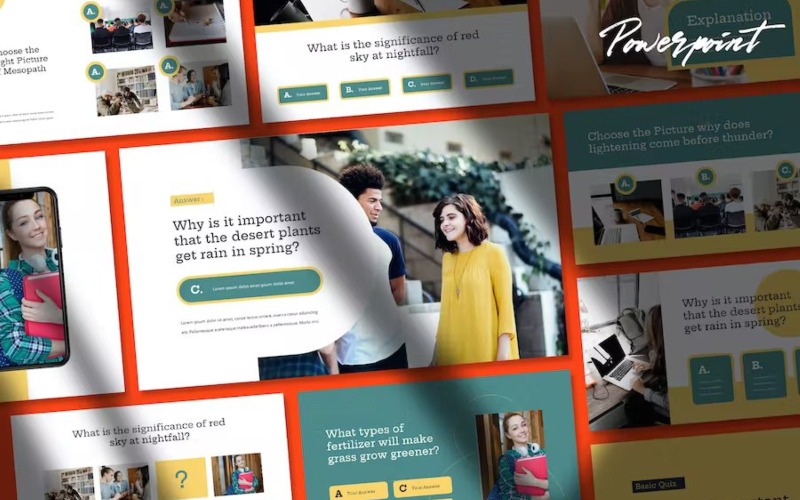 Quizy – Quiz-Thema Powerpoint-Vorlage