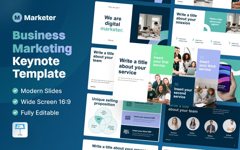 Vermarkter – Business-Marketing-Keynote-Präsentationsvorlage