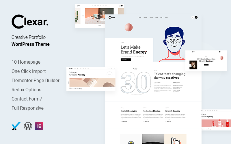 CLexar – motyw WordPress z portfolio kreatywnym