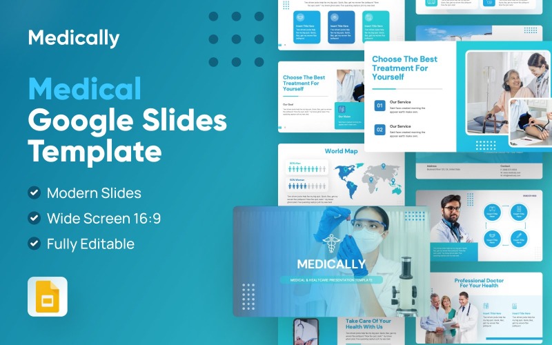 Medically - Tıbbi ve Sağlıklı Google Slaytlar Şablonu